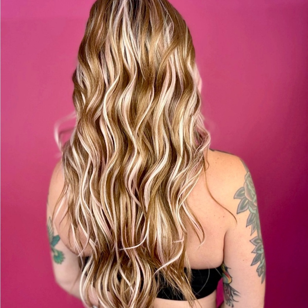 Stylish Pink and Brown Hair Extensions - Picture 5 of 5